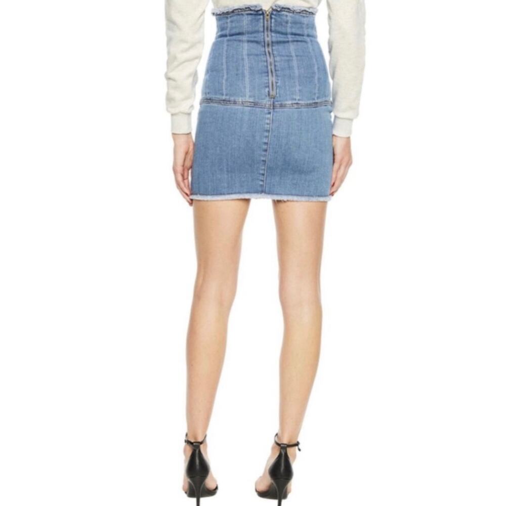 Bardot X Revolve High Corset Waist Denim Skirt in Size 26. - Picture 8 of 9